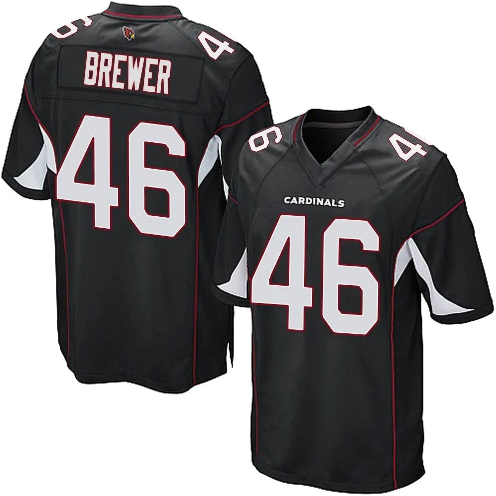 Men's Arizona Cardinals Aaron Brewer Nike Alternate Game Black Jersey Men's Arizona Cardinals Aaron Brewer Nike Alternate Game Black Jersey