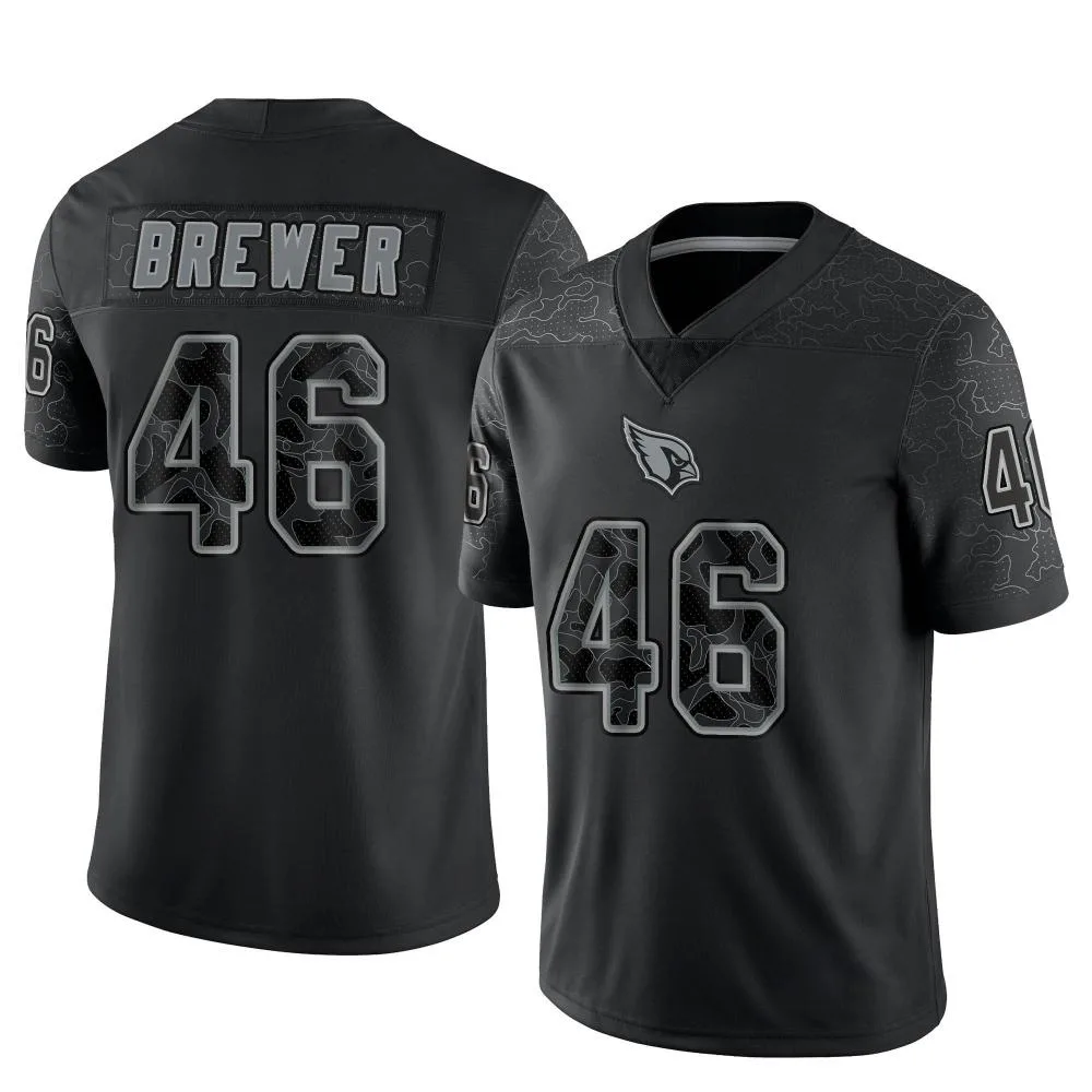 Men's Arizona Cardinals Aaron Brewer Nike Reflective Limited Black Jersey Men's Arizona Cardinals Aaron Brewer Nike Reflective Limited Black Jersey