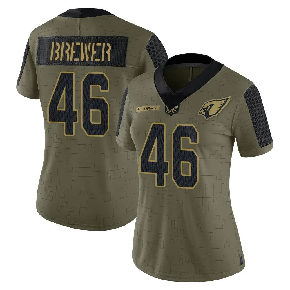 Women's Arizona Cardinals Aaron Brewer Nike 2021 Salute To Service Limited Olive Jersey Women's Arizona Cardinals Aaron Brewer Nike 2021 Salute To Service Limited Olive Jersey