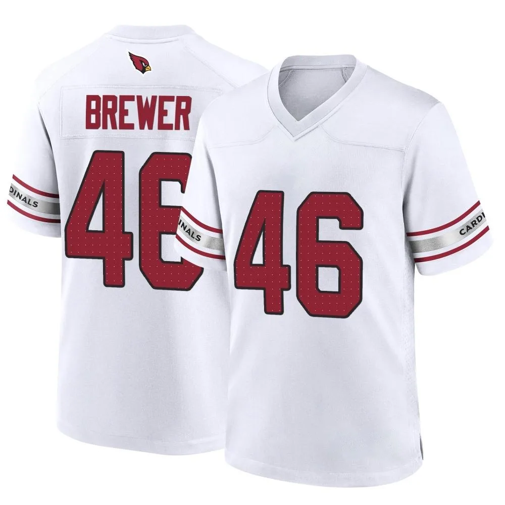 Youth Arizona Cardinals Aaron Brewer Nike Game White Jersey Youth Arizona Cardinals Aaron Brewer Nike Game White Jersey