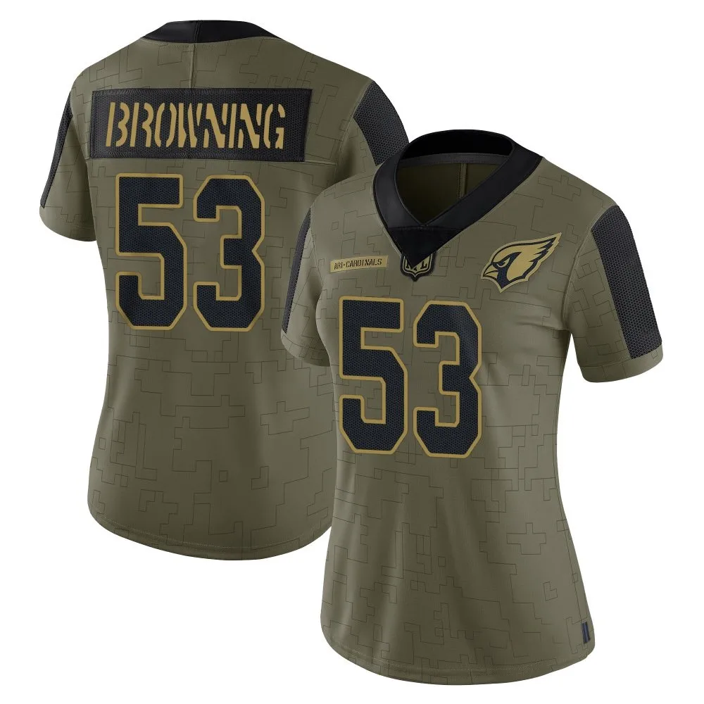 Women's Arizona Cardinals Baron Browning Nike 2021 Salute To Service Limited Olive Jersey Women's Arizona Cardinals Baron Browning Nike 2021 Salute To Service Limited Olive Jersey