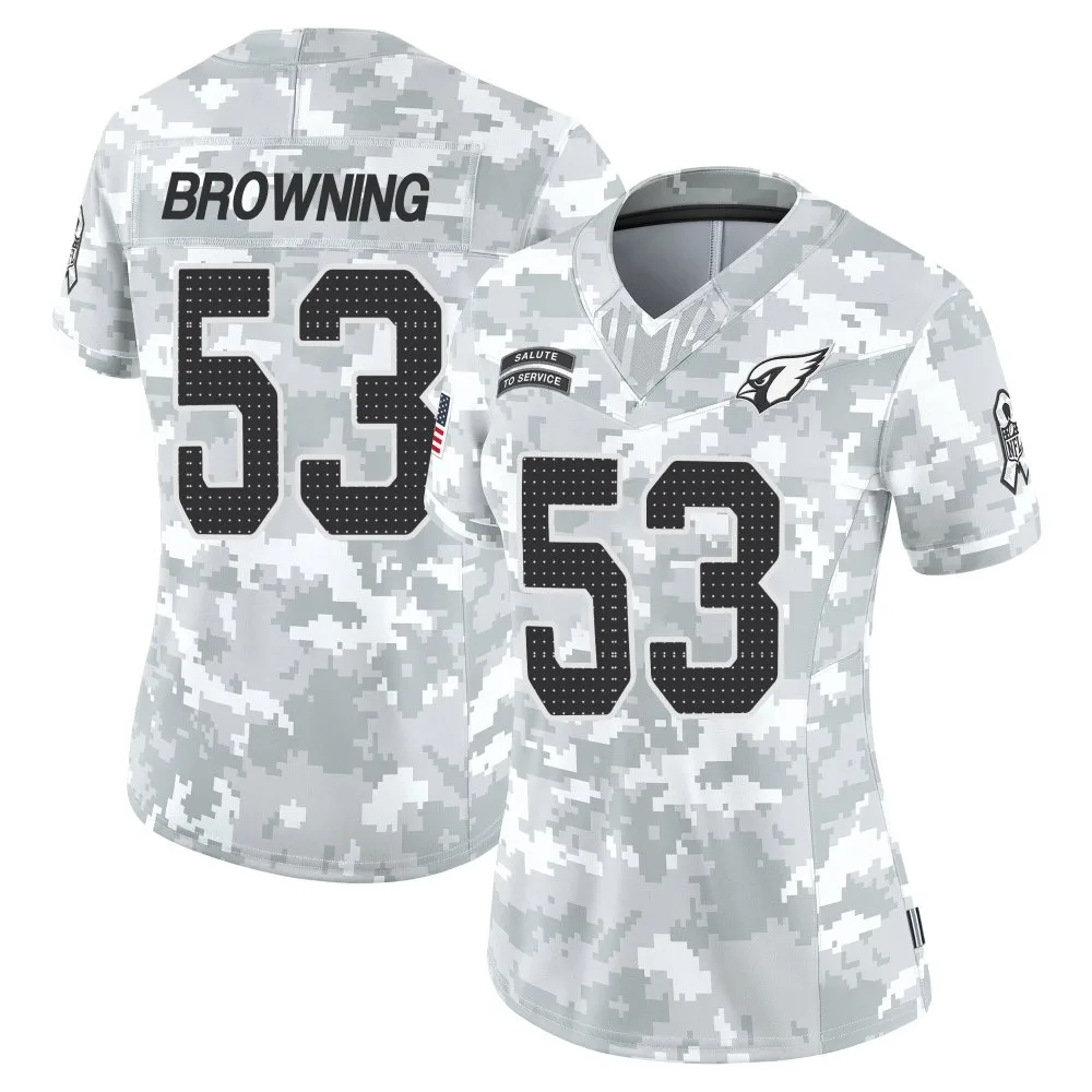 Women's Arizona Cardinals Baron Browning Nike 2024 Salute To Service Limited Arctic Camo Jersey Women's Arizona Cardinals Baron Browning Nike 2024 Salute To Service Limited Arctic Camo Jersey