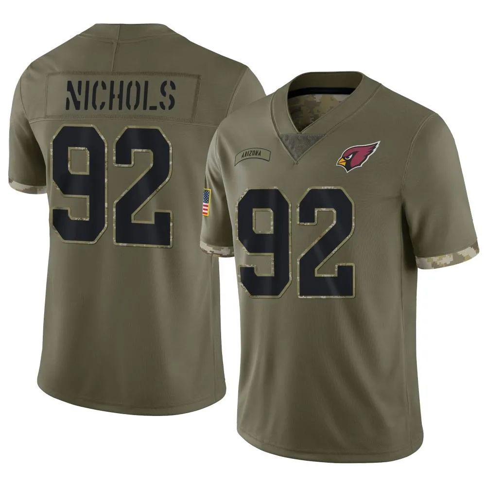 Men's Arizona Cardinals Bilal Nichols Nike 2022 Salute To Service Limited Olive Jersey Men's Arizona Cardinals Bilal Nichols Nike 2022 Salute To Service Limited Olive Jersey