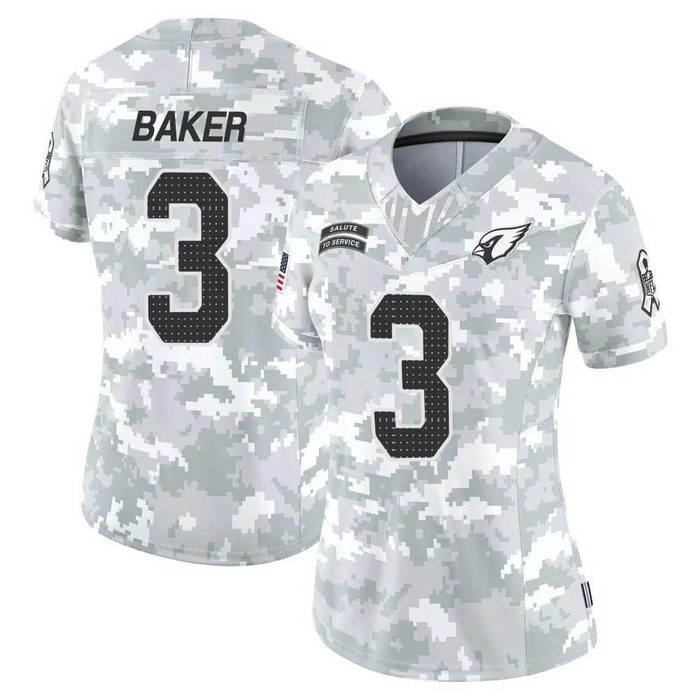 Women's Arizona Cardinals Budda Baker Nike 2024 Salute To Service Limited Arctic Camo Jersey Women's Arizona Cardinals Budda Baker Nike 2024 Salute To Service Limited Arctic Camo Jersey