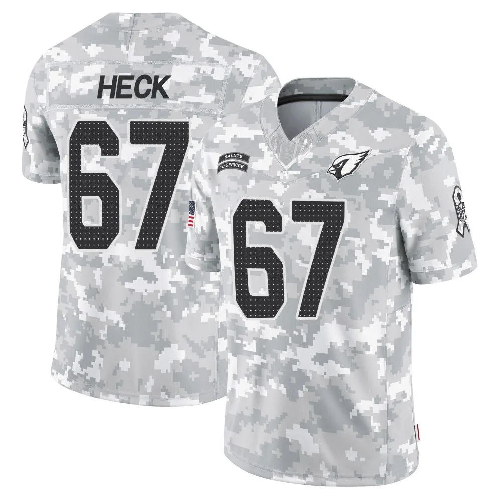 Men's Arizona Cardinals Charlie Heck Nike 2024 Salute To Service Limited Arctic Camo Jersey Men's Arizona Cardinals Charlie Heck Nike 2024 Salute To Service Limited Arctic Camo Jersey