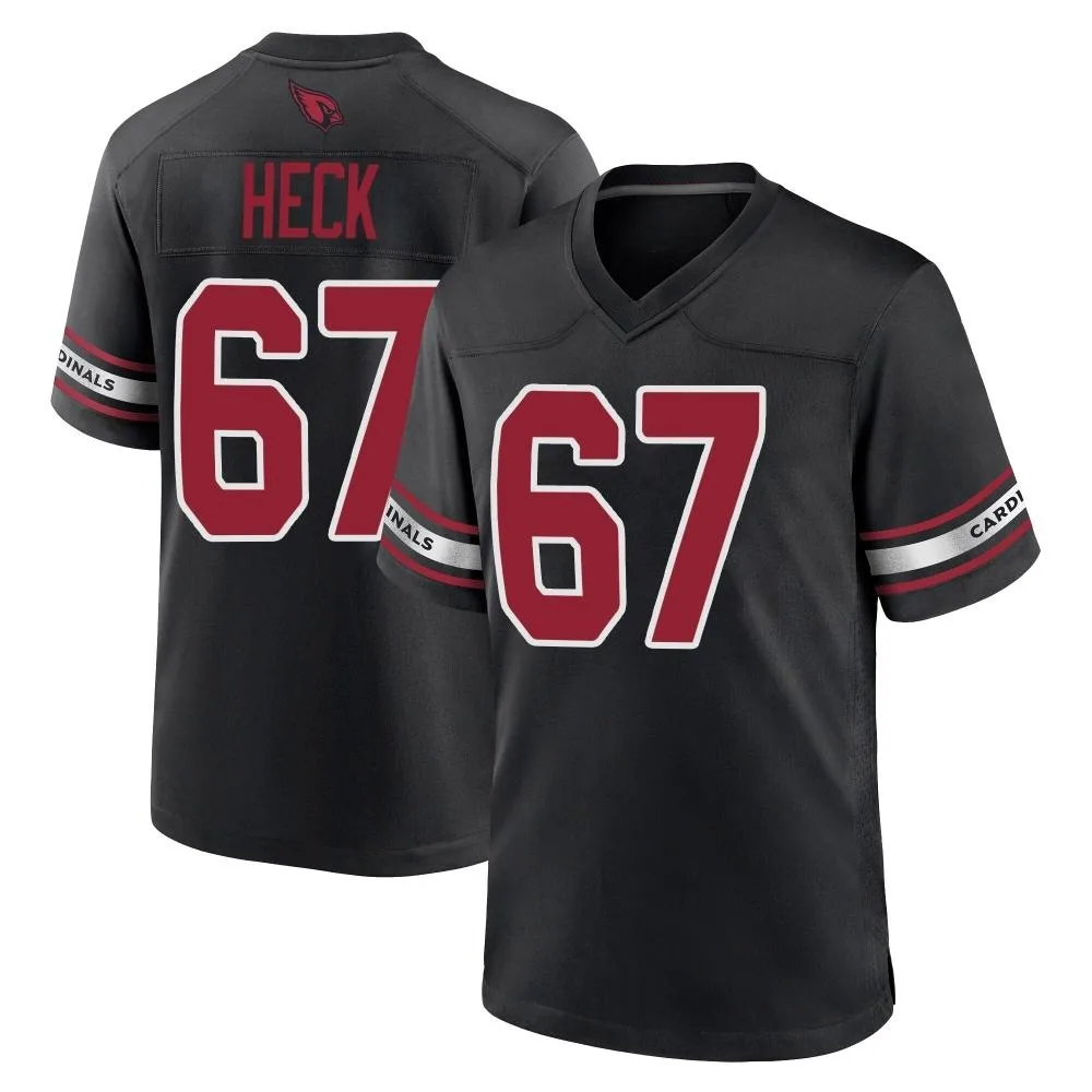 Men's Arizona Cardinals Charlie Heck Nike 2nd Alternate Game Black Jersey Men's Arizona Cardinals Charlie Heck Nike 2nd Alternate Game Black Jersey
