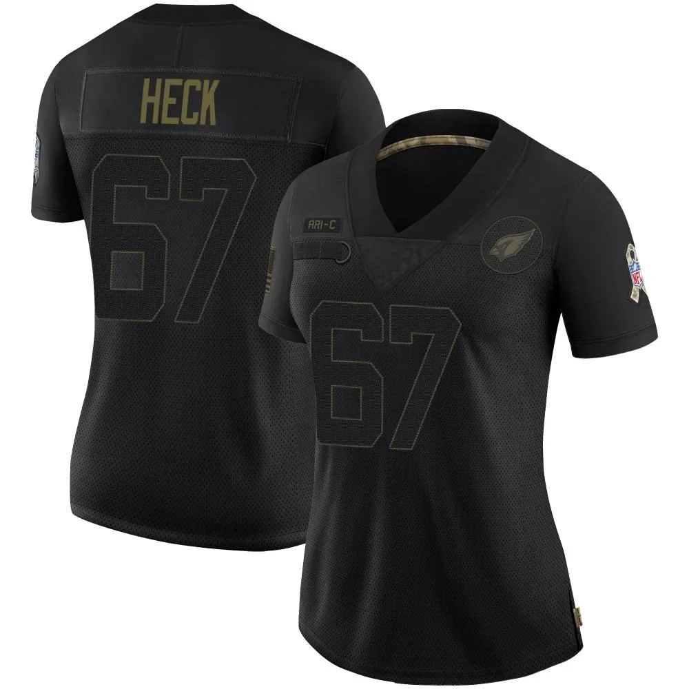 Women's Arizona Cardinals Charlie Heck Nike 2020 Salute To Service Limited Black Jersey Women's Arizona Cardinals Charlie Heck Nike 2020 Salute To Service Limited Black Jersey