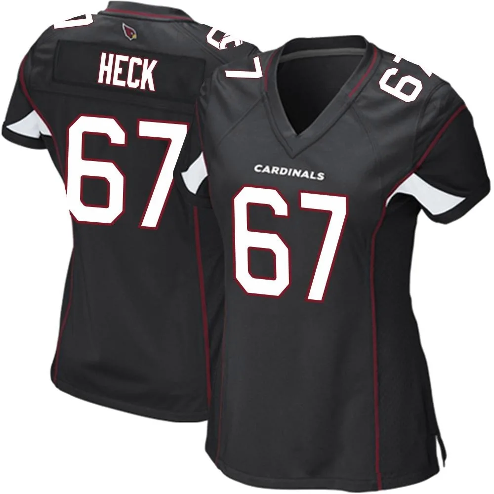Women's Arizona Cardinals Charlie Heck Nike Alternate Game Black Jersey Women's Arizona Cardinals Charlie Heck Nike Alternate Game Black Jersey