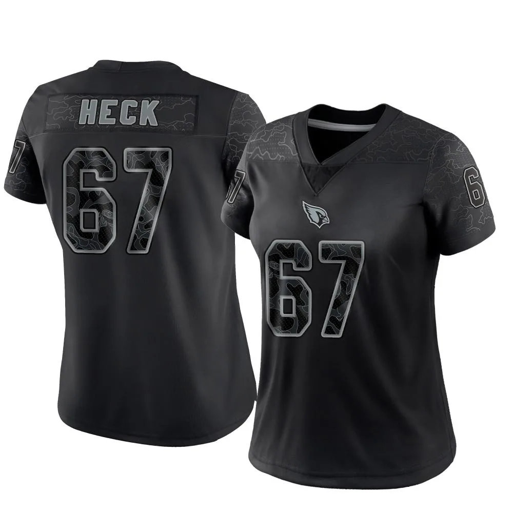 Women's Arizona Cardinals Charlie Heck Nike Reflective Limited Black Jersey Women's Arizona Cardinals Charlie Heck Nike Reflective Limited Black Jersey
