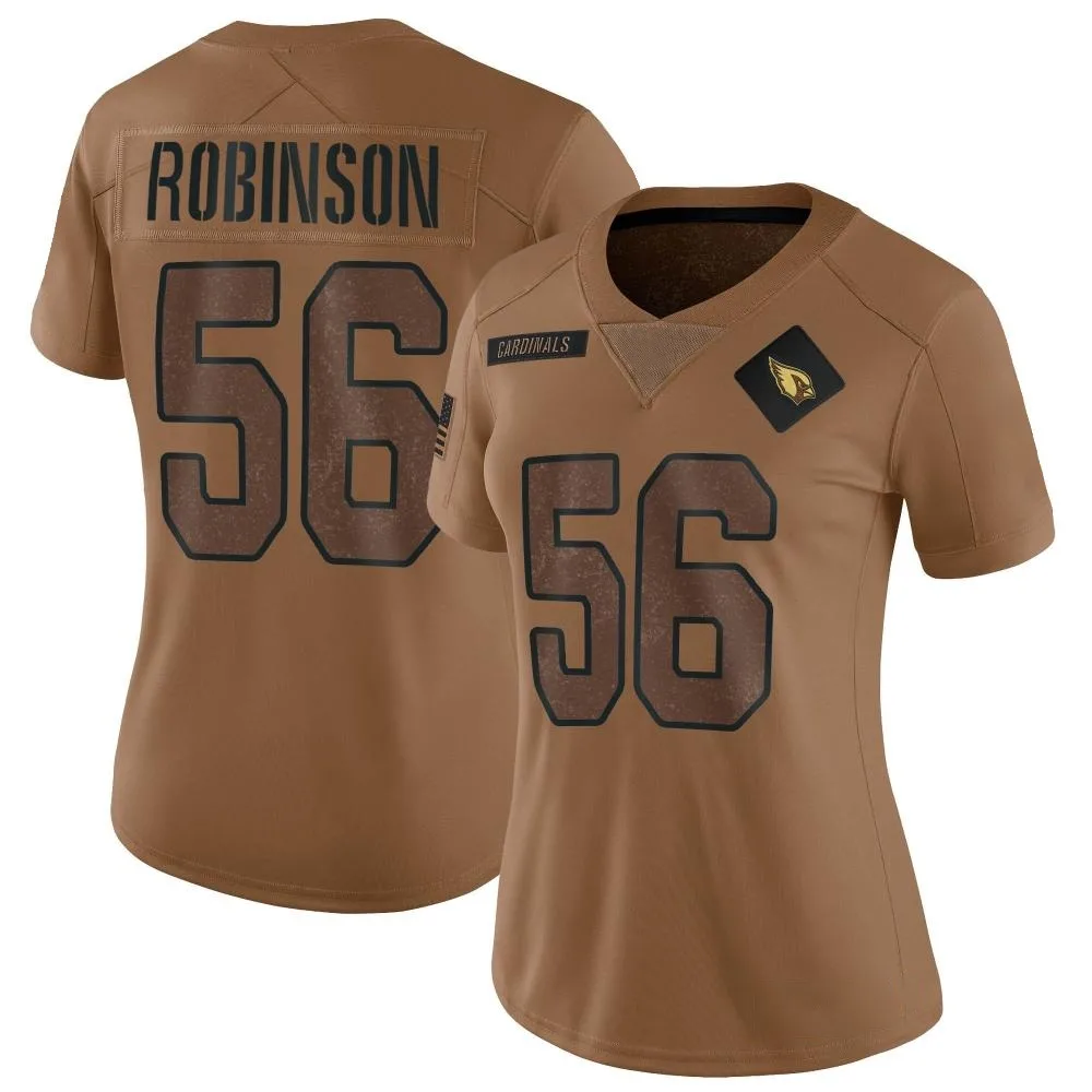 Women's Arizona Cardinals Darius Robinson Nike 2023 Salute To Service Limited Brown Jersey Women's Arizona Cardinals Darius Robinson Nike 2023 Salute To Service Limited Brown Jersey