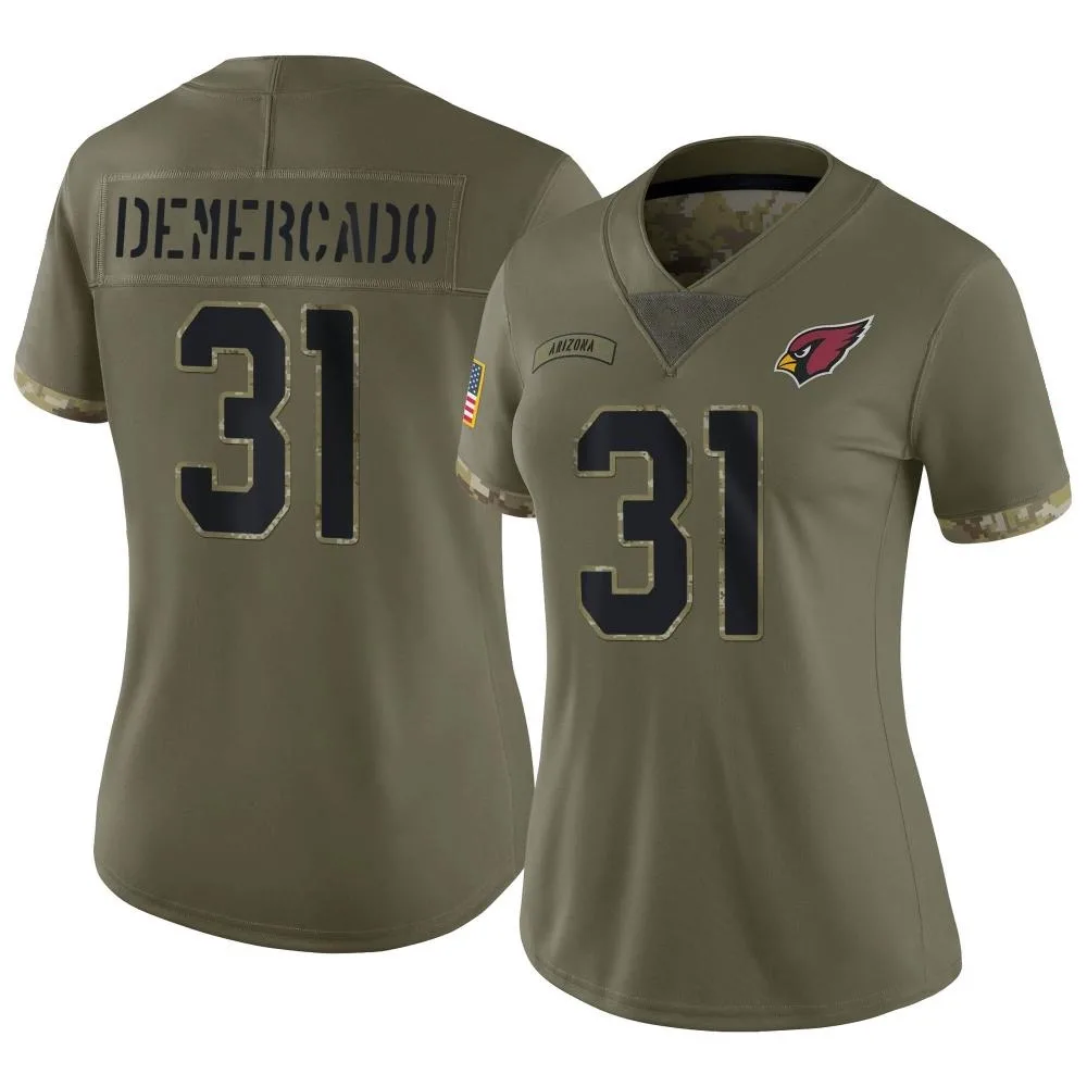 Women's Arizona Cardinals Emari Demercado Nike 2022 Salute To Service Limited Olive Jersey Women's Arizona Cardinals Emari Demercado Nike 2022 Salute To Service Limited Olive Jersey