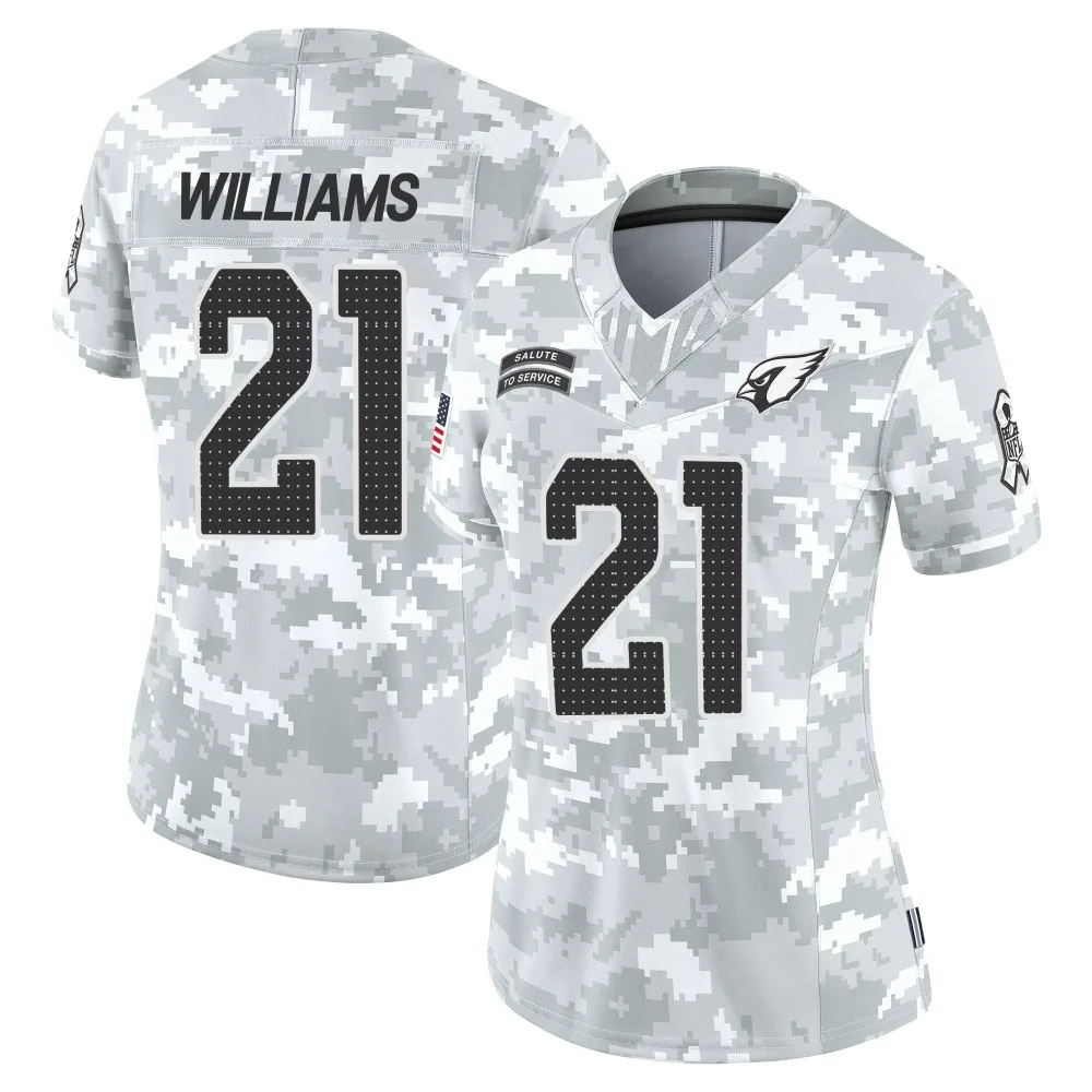 Women's Arizona Cardinals Garrett Williams Nike 2024 Salute To Service Limited Arctic Camo Jersey Women's Arizona Cardinals Garrett Williams Nike 2024 Salute To Service Limited Arctic Camo Jersey