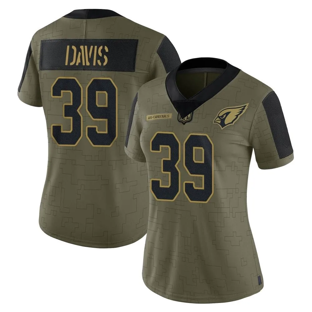 Women's Arizona Cardinals Jaden Davis Nike 2021 Salute To Service Limited Olive Jersey Women's Arizona Cardinals Jaden Davis Nike 2021 Salute To Service Limited Olive Jersey
