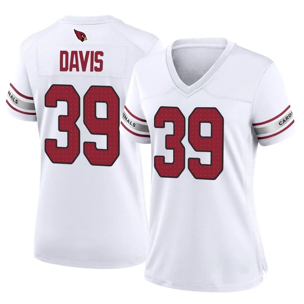 Women's Arizona Cardinals Jaden Davis Nike Game White Jersey Women's Arizona Cardinals Jaden Davis Nike Game White Jersey