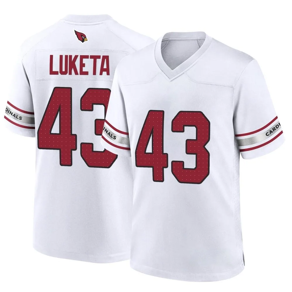 Men's Arizona Cardinals Jesse Luketa Nike Game White Jersey Men's Arizona Cardinals Jesse Luketa Nike Game White Jersey