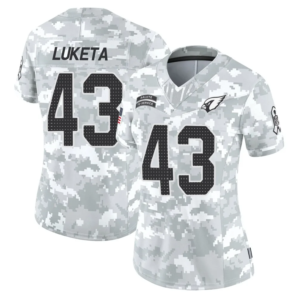 Women's Arizona Cardinals Jesse Luketa Nike 2024 Salute To Service Limited Arctic Camo Jersey Women's Arizona Cardinals Jesse Luketa Nike 2024 Salute To Service Limited Arctic Camo Jersey