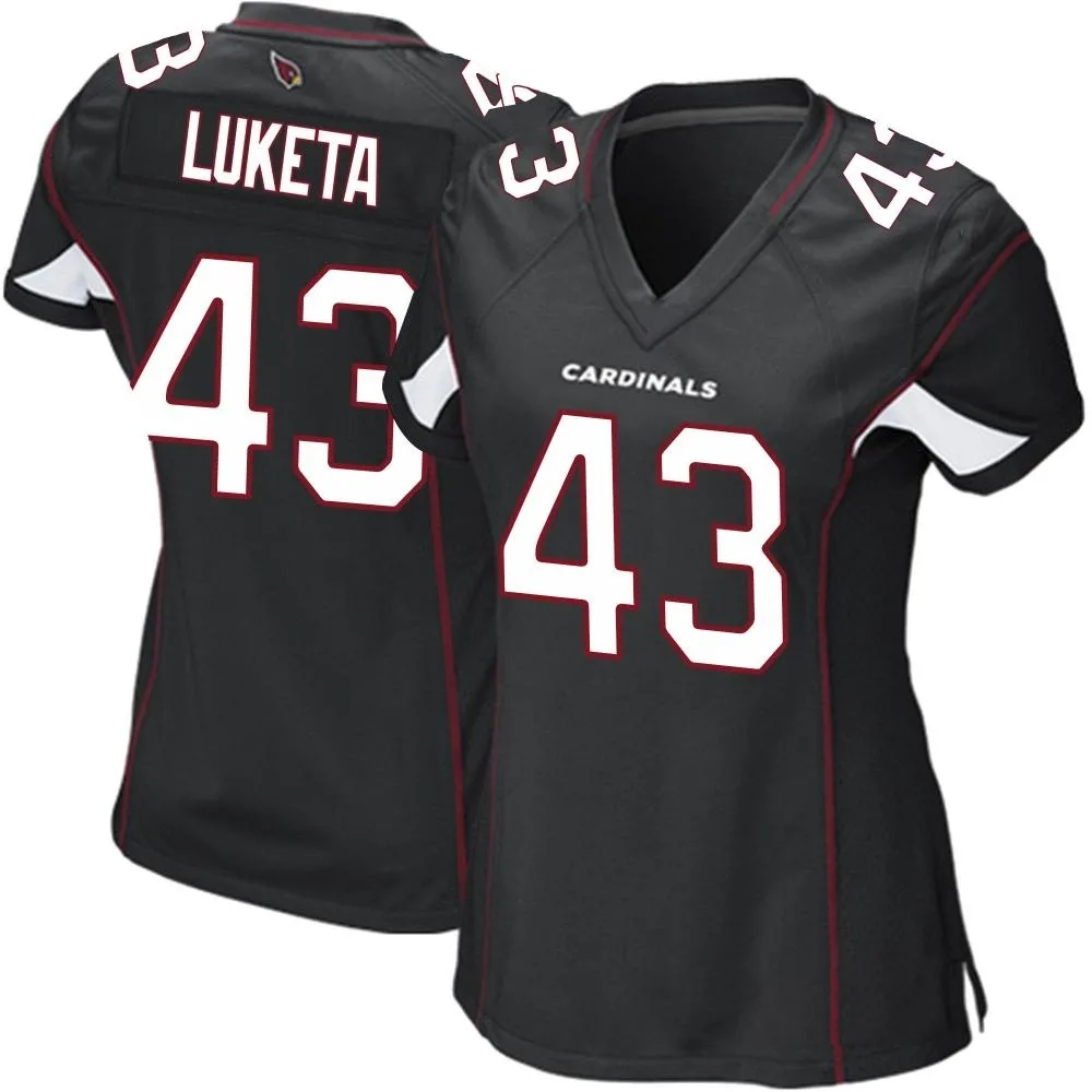 Women's Arizona Cardinals Jesse Luketa Nike Alternate Game Black Jersey Women's Arizona Cardinals Jesse Luketa Nike Alternate Game Black Jersey