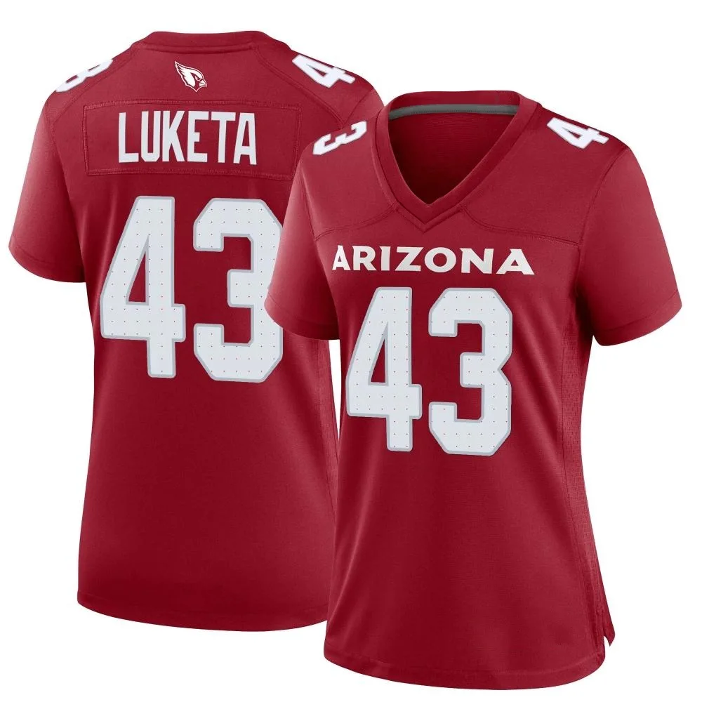 Women's Arizona Cardinals Jesse Luketa Nike Cardinal Game Jersey Women's Arizona Cardinals Jesse Luketa Nike Cardinal Game Jersey