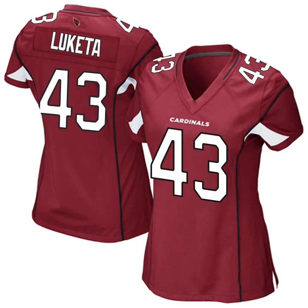 Women's Arizona Cardinals Jesse Luketa Nike Cardinal Team Color Game Jersey Women's Arizona Cardinals Jesse Luketa Nike Cardinal Team Color Game Jersey