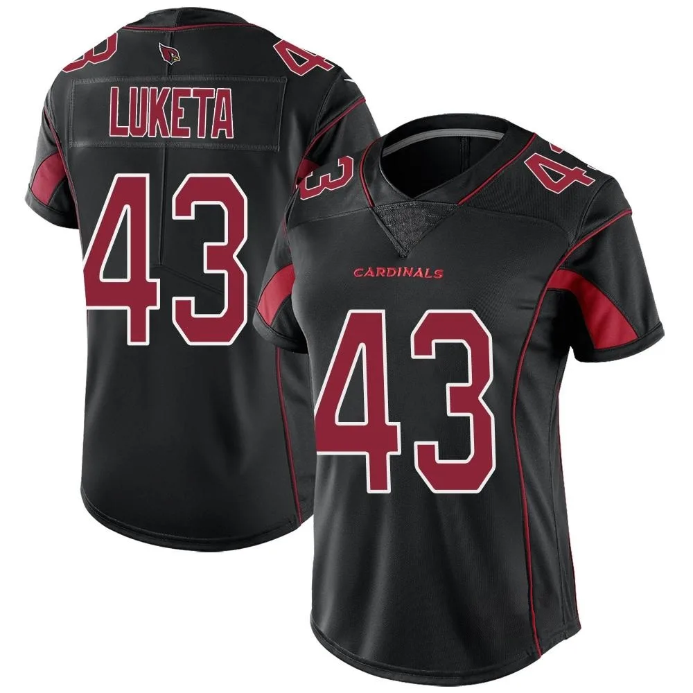 Women's Arizona Cardinals Jesse Luketa Nike Color Rush Limited Black Jersey Women's Arizona Cardinals Jesse Luketa Nike Color Rush Limited Black Jersey