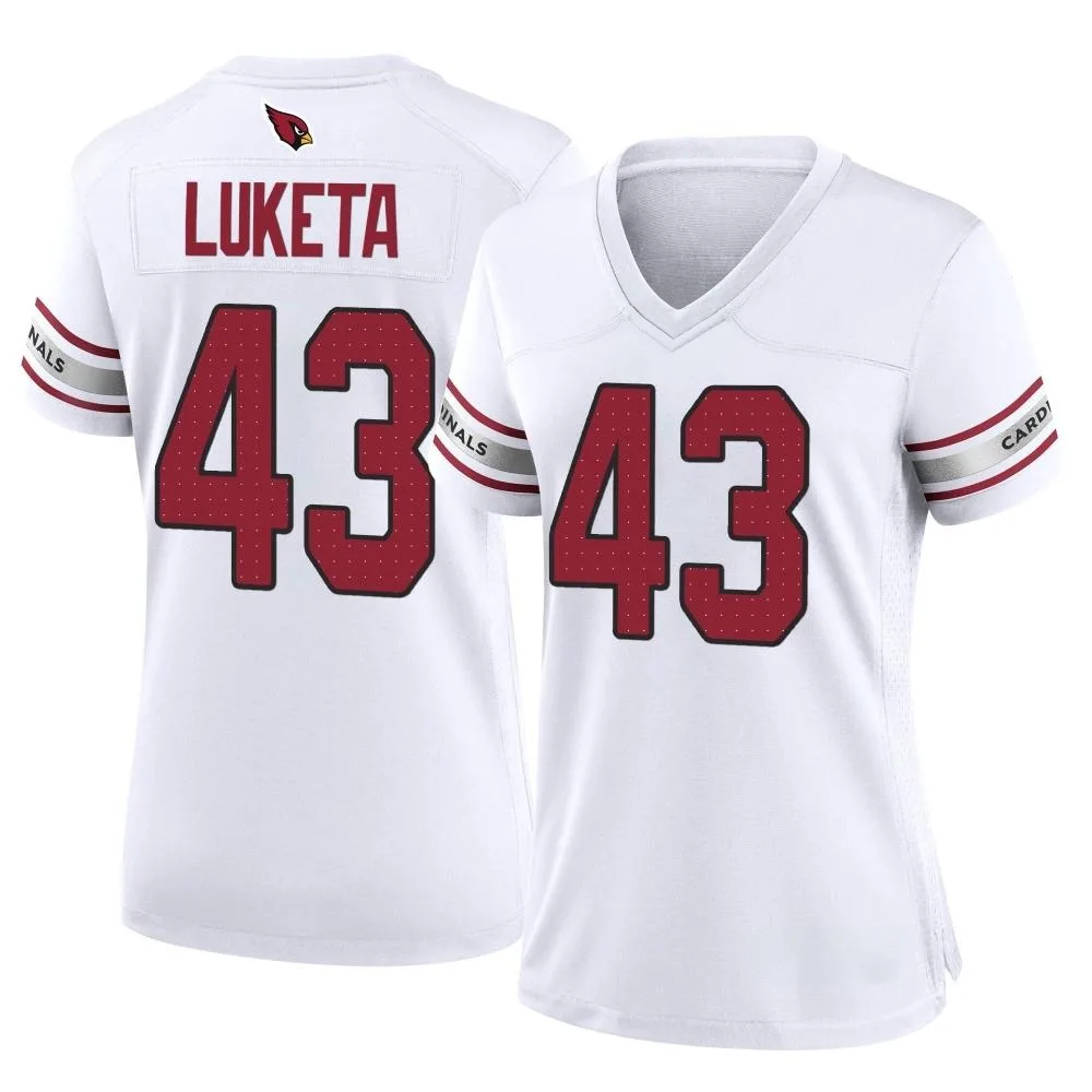 Women's Arizona Cardinals Jesse Luketa Nike Game White Jersey Women's Arizona Cardinals Jesse Luketa Nike Game White Jersey