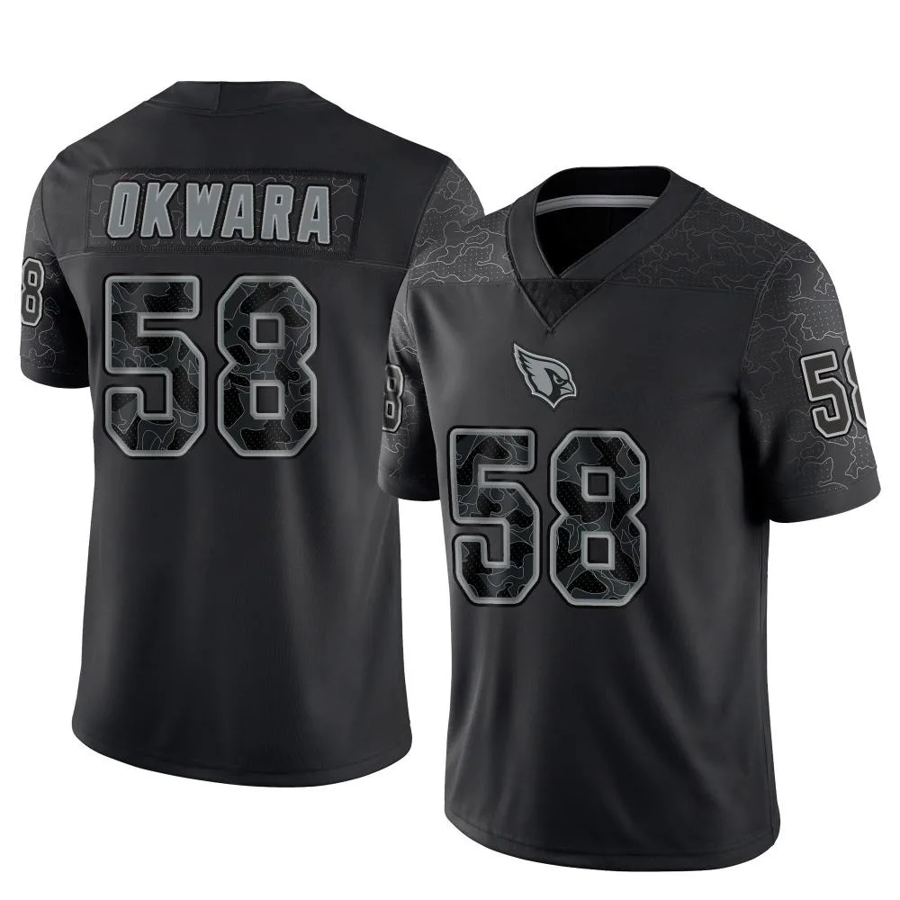 Youth Arizona Cardinals Julian Okwara Nike Reflective Limited Black Jersey Youth Arizona Cardinals Julian Okwara Nike Reflective Limited Black Jersey