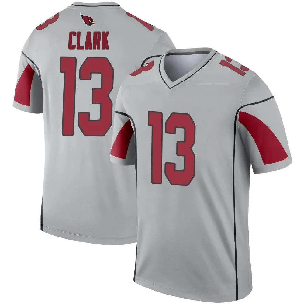Men's Arizona Cardinals Kei'trel Clark Nike Inverted Silver Legend Jersey Men's Arizona Cardinals Kei'trel Clark Nike Inverted Silver Legend Jersey