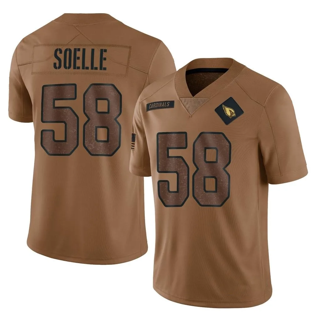 Men's Arizona Cardinals Kyle Soelle Nike 2023 Salute To Service Limited Brown Jersey Men's Arizona Cardinals Kyle Soelle Nike 2023 Salute To Service Limited Brown Jersey