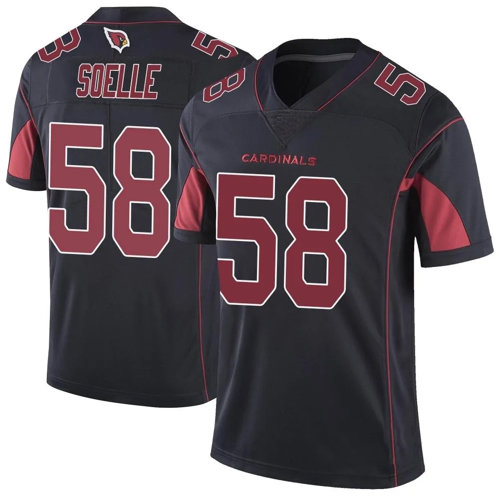 Men's Arizona Cardinals Kyle Soelle Nike Color Rush Vapor Untouchable Limited Black Jersey Men's Arizona Cardinals Kyle Soelle Nike Color Rush Vapor Untouchable Limited Black Jersey