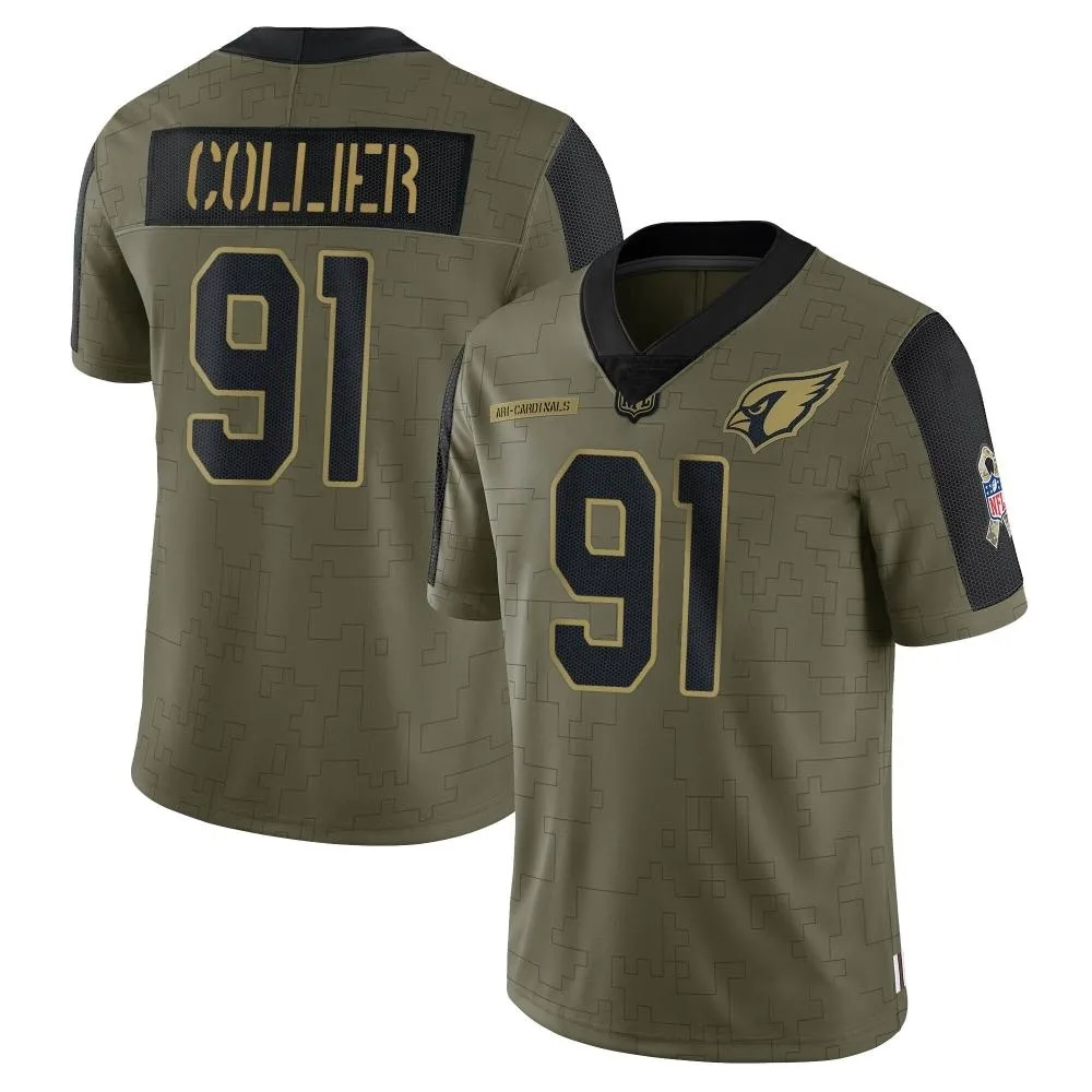 Men's Arizona Cardinals L.j. Collier Nike 2021 Salute To Service Limited Olive Jersey Men's Arizona Cardinals L.j. Collier Nike 2021 Salute To Service Limited Olive Jersey