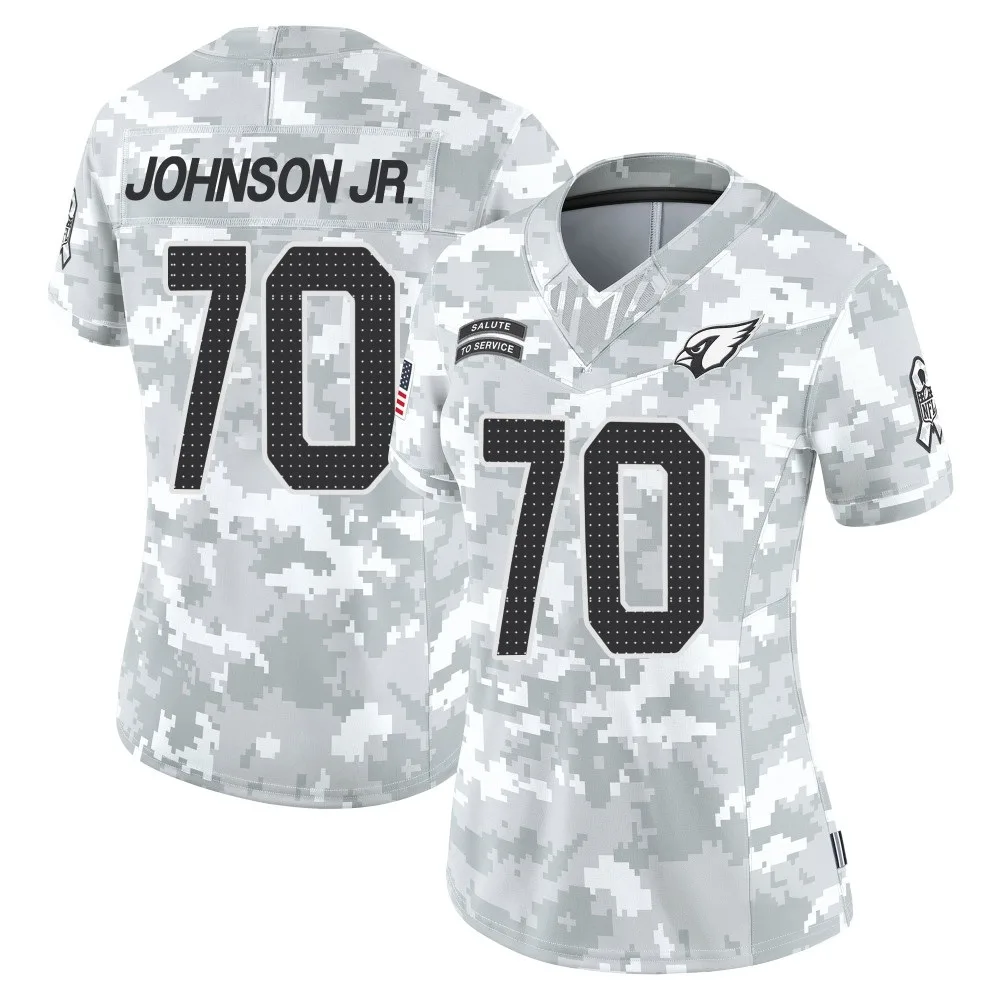 Women's Arizona Cardinals Paris Johnson Jr. Nike 2024 Salute To Service Limited Arctic Camo Jersey Women's Arizona Cardinals Paris Johnson Jr. Nike 2024 Salute To Service Limited Arctic Camo Jersey