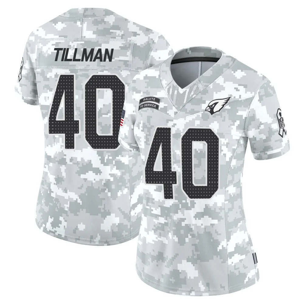 Women's Arizona Cardinals Pat Tillman Nike 2024 Salute To Service Limited Arctic Camo Jersey Women's Arizona Cardinals Pat Tillman Nike 2024 Salute To Service Limited Arctic Camo Jersey