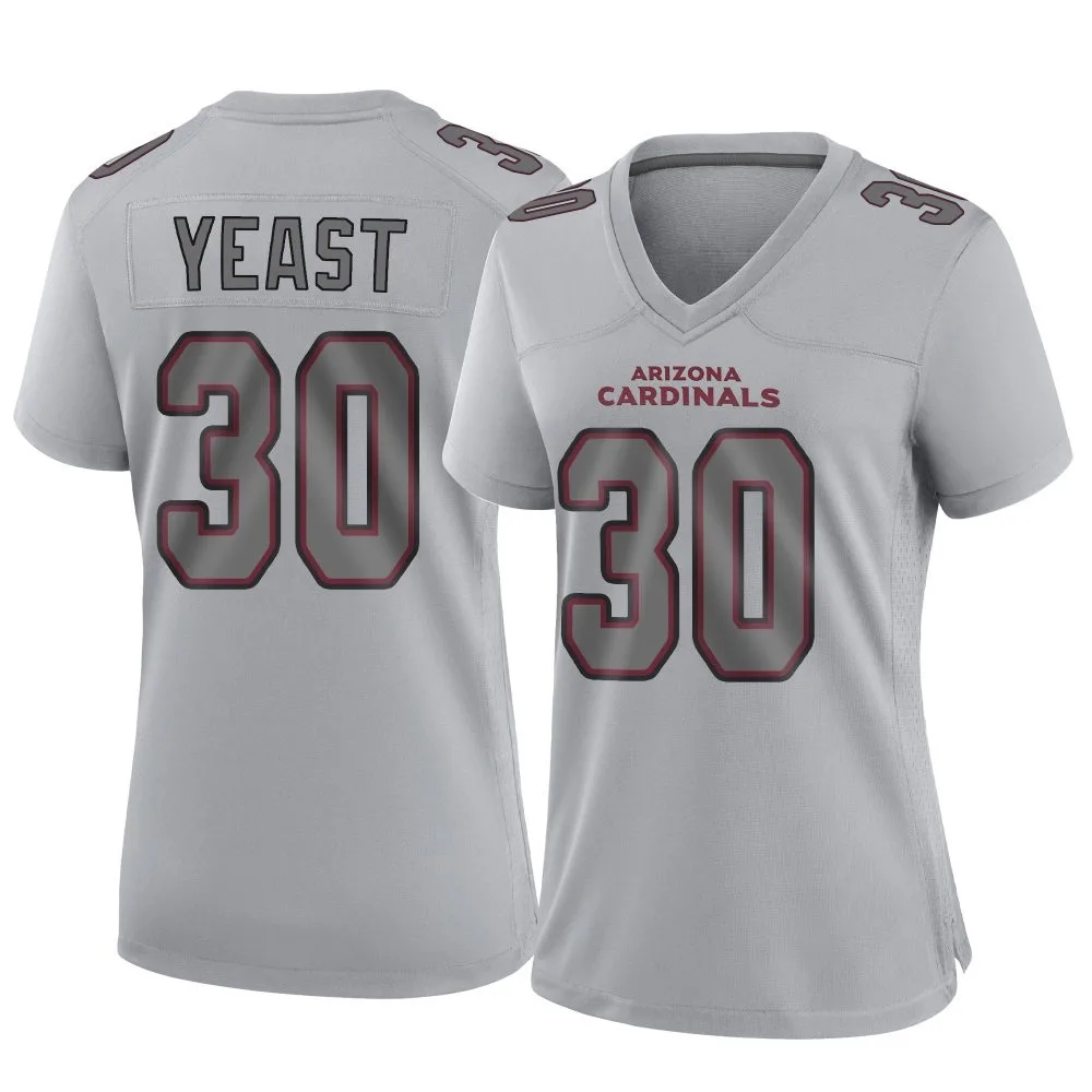 Women's Arizona Cardinals Russ Yeast Nike Atmosphere Fashion Game Gray Jersey Women's Arizona Cardinals Russ Yeast Nike Atmosphere Fashion Game Gray Jersey