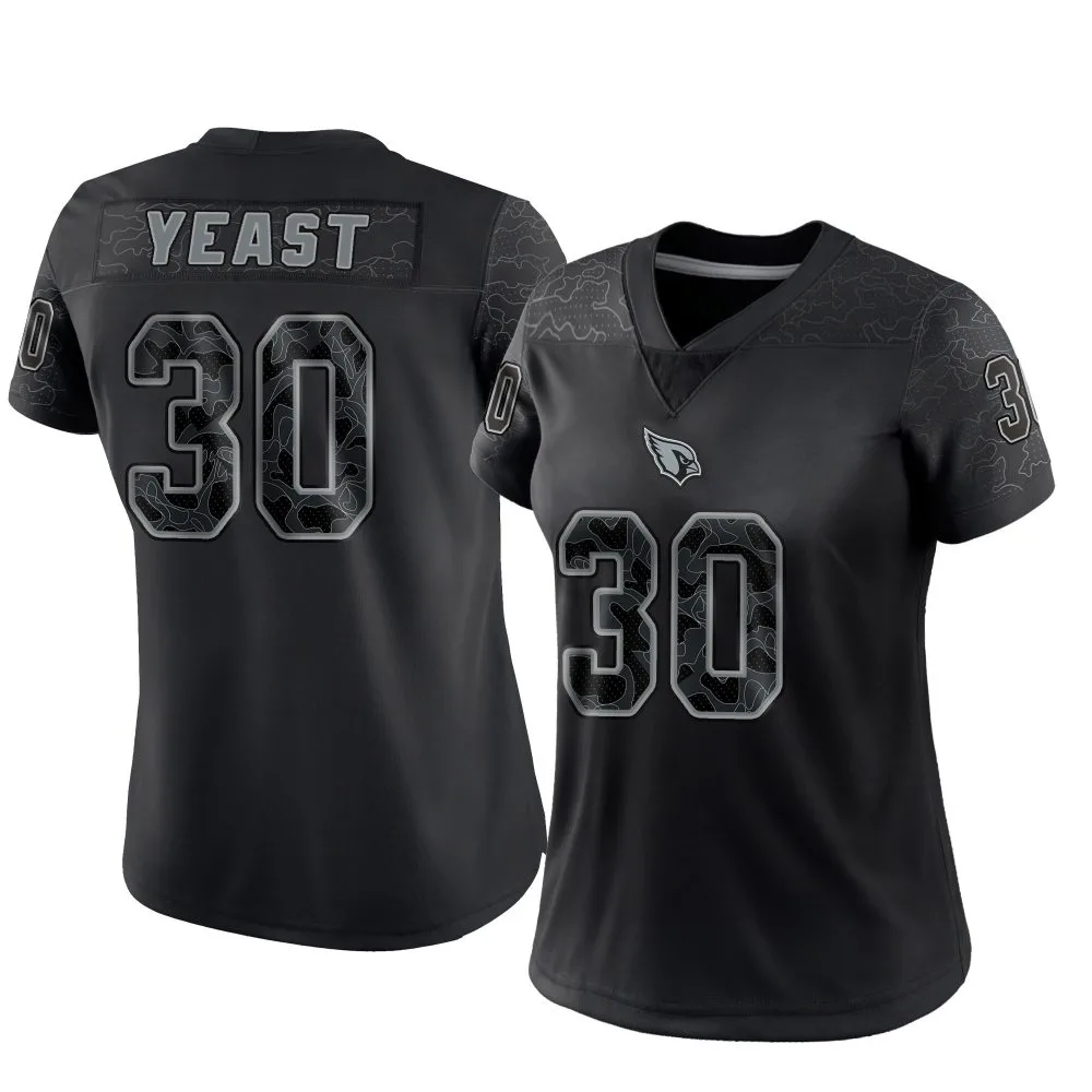 Women's Arizona Cardinals Russ Yeast Nike Reflective Limited Black Jersey Women's Arizona Cardinals Russ Yeast Nike Reflective Limited Black Jersey