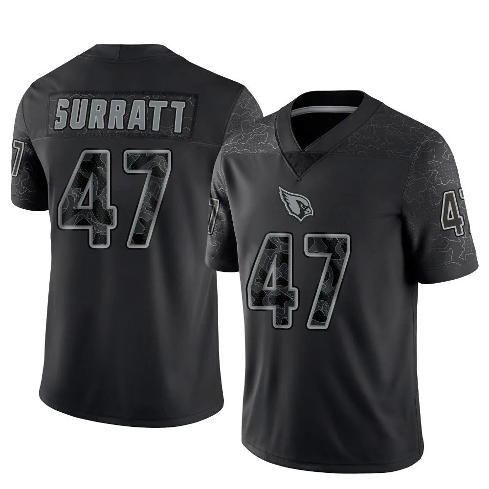 Men's Arizona Cardinals Sage Surratt Nike Reflective Limited Black Jersey Men's Arizona Cardinals Sage Surratt Nike Reflective Limited Black Jersey