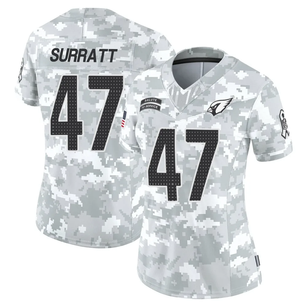 Women's Arizona Cardinals Sage Surratt Nike 2024 Salute To Service Limited Arctic Camo Jersey Women's Arizona Cardinals Sage Surratt Nike 2024 Salute To Service Limited Arctic Camo Jersey