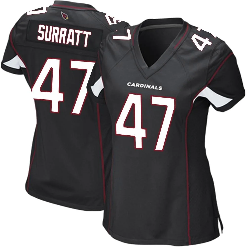 Women's Arizona Cardinals Sage Surratt Nike Alternate Game Black Jersey Women's Arizona Cardinals Sage Surratt Nike Alternate Game Black Jersey