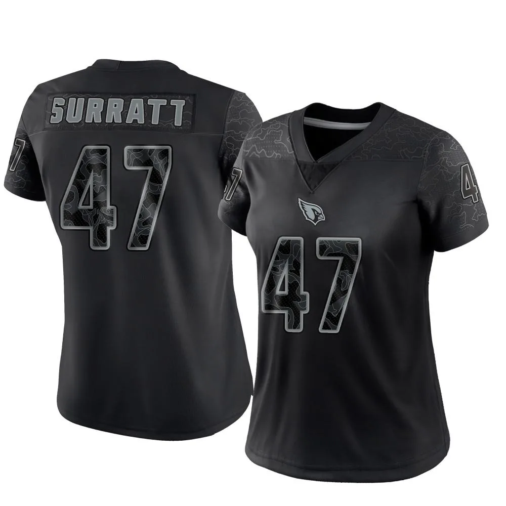 Women's Arizona Cardinals Sage Surratt Nike Reflective Limited Black Jersey Women's Arizona Cardinals Sage Surratt Nike Reflective Limited Black Jersey