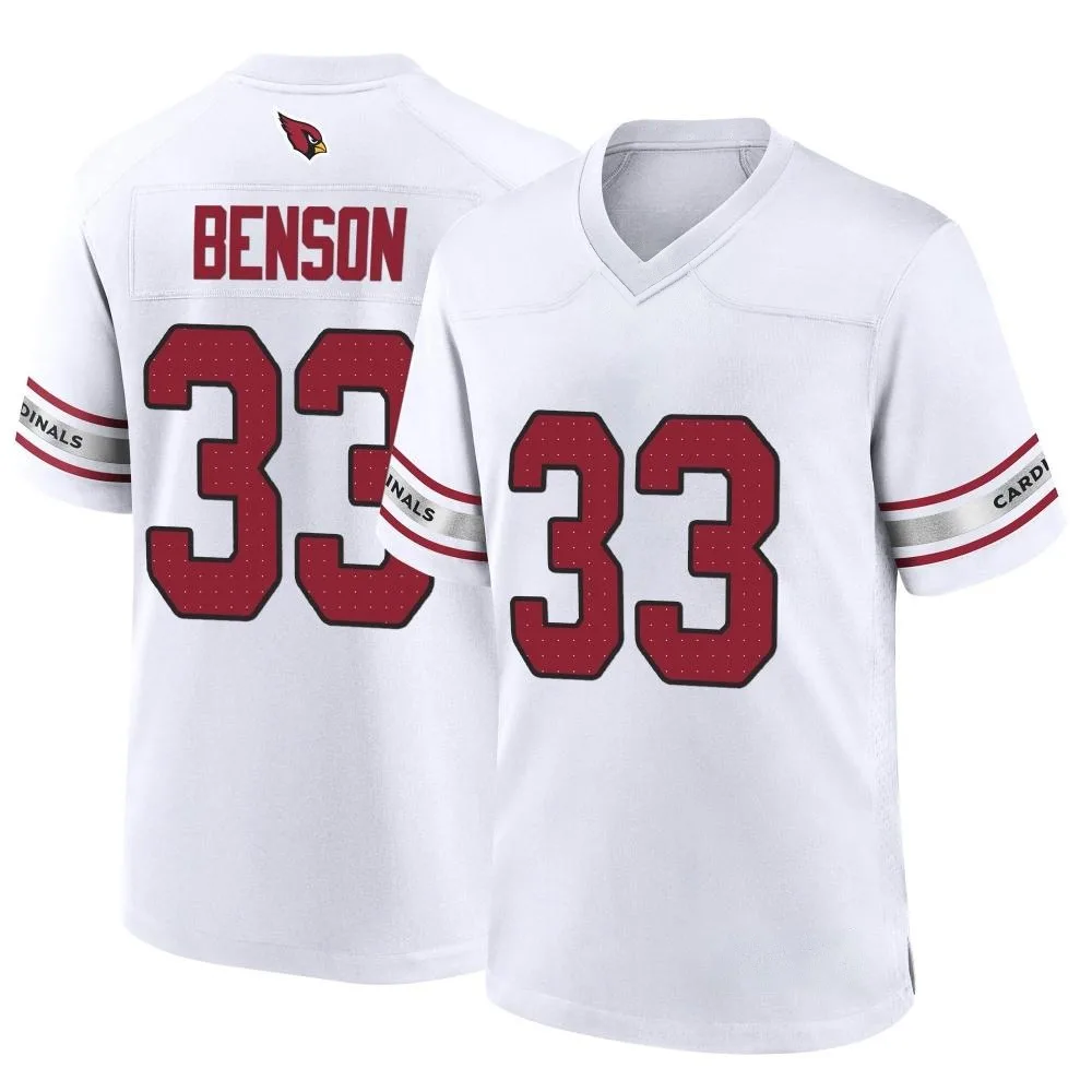 Men's Arizona Cardinals Trey Benson Nike Game White Jersey Men's Arizona Cardinals Trey Benson Nike Game White Jersey