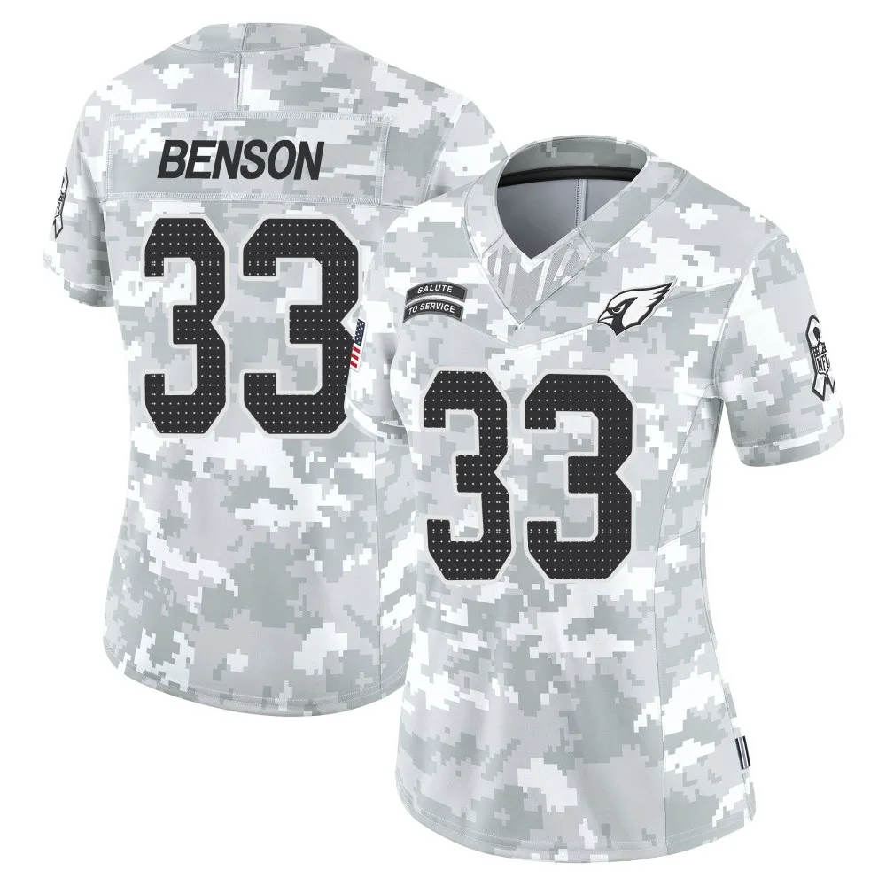 Women's Arizona Cardinals Trey Benson Nike 2024 Salute To Service Limited Arctic Camo Jersey Women's Arizona Cardinals Trey Benson Nike 2024 Salute To Service Limited Arctic Camo Jersey