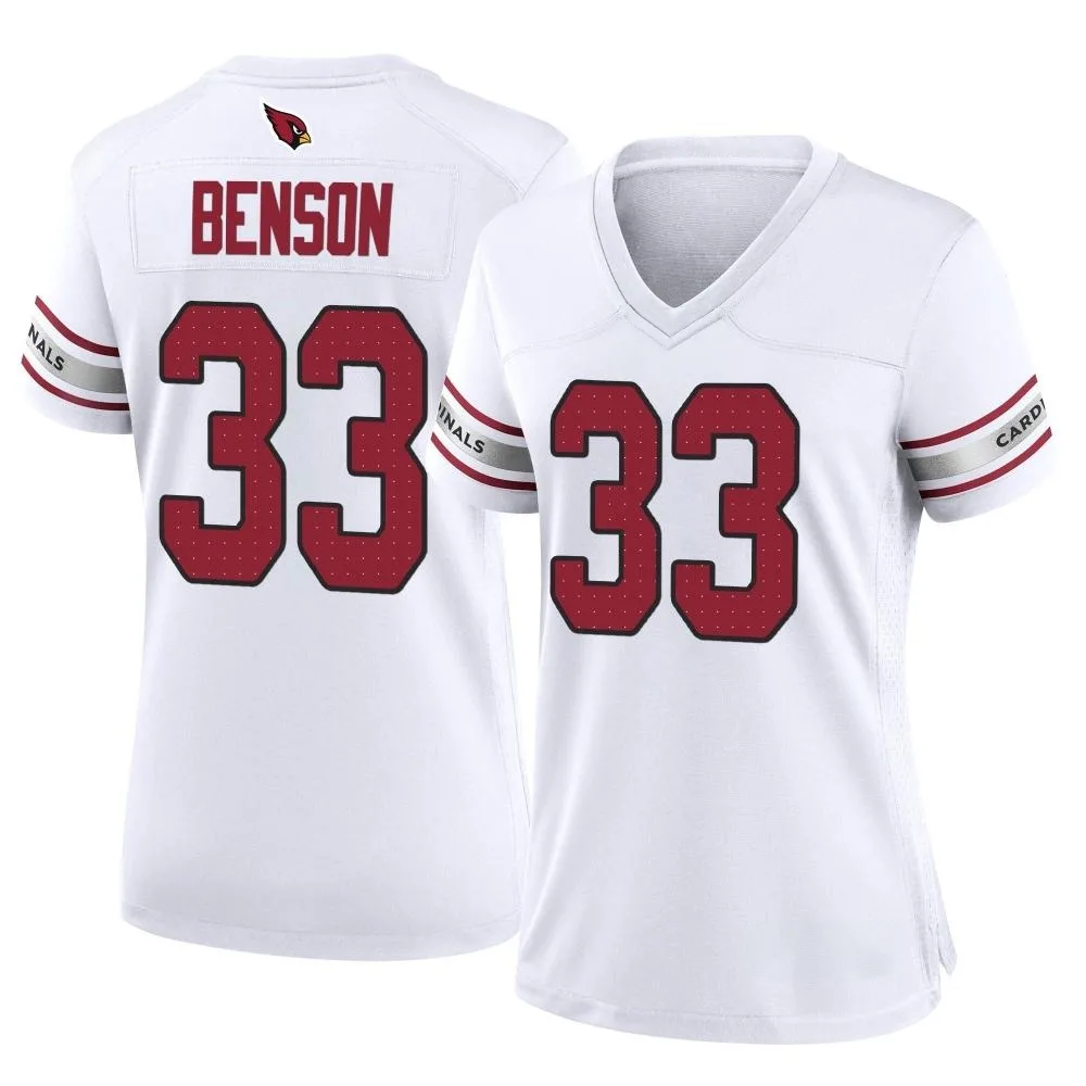 Women's Arizona Cardinals Trey Benson Nike Game White Jersey Women's Arizona Cardinals Trey Benson Nike Game White Jersey