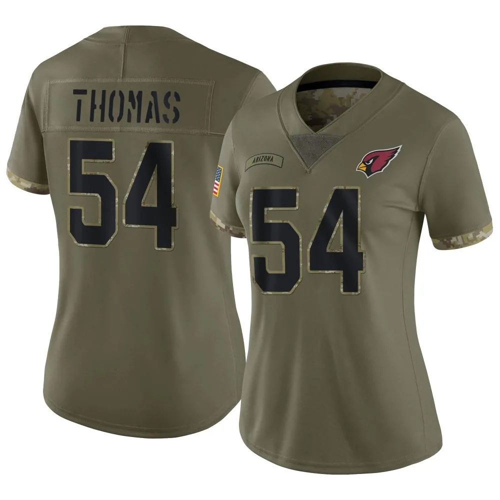 Women's Arizona Cardinals Xavier Thomas Nike 2022 Salute To Service Limited Olive Jersey Women's Arizona Cardinals Xavier Thomas Nike 2022 Salute To Service Limited Olive Jersey